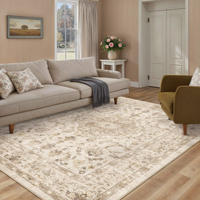 Tapis oriental lavable avec envers antidérapant Vicky