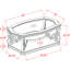 Table de cocktail avec plateau en verre transparent, tablette centrale, pieds en métal