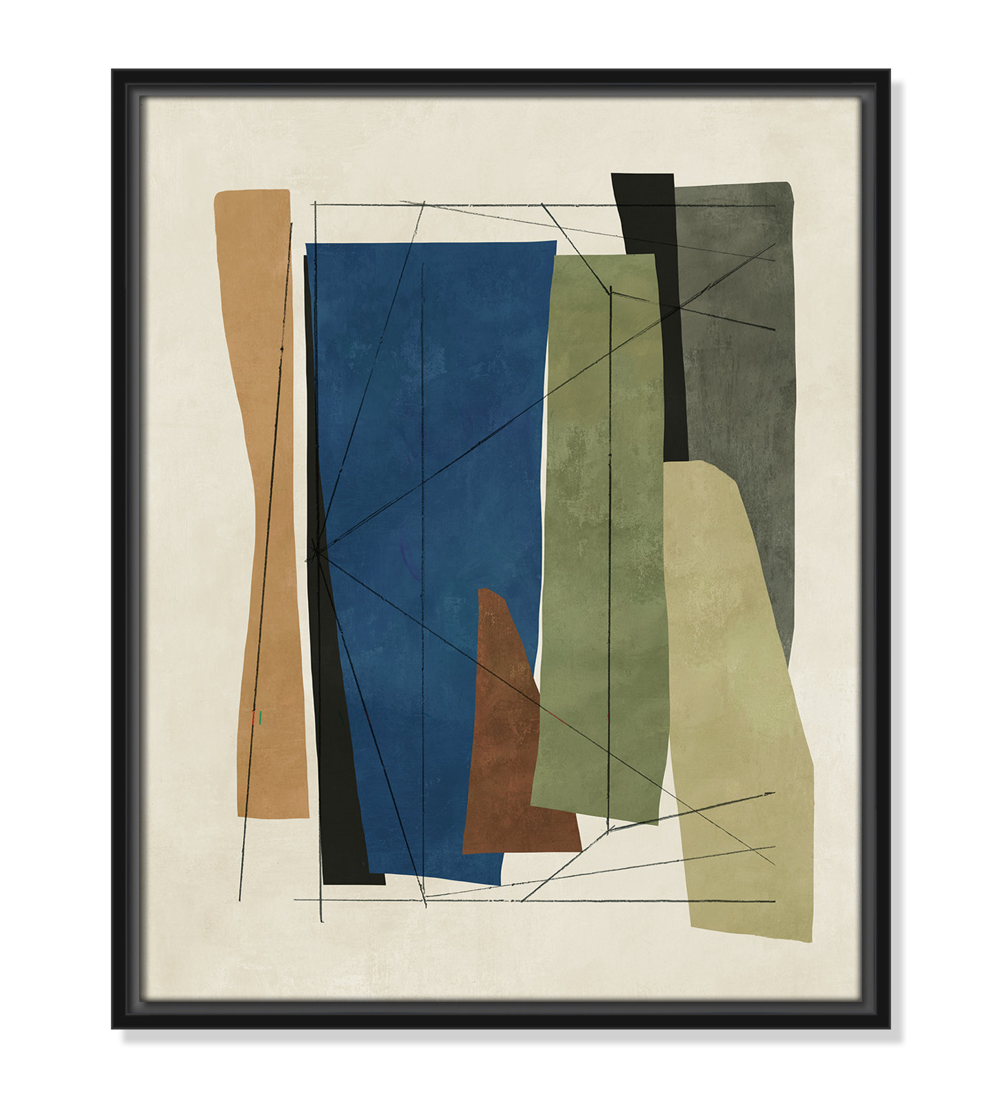 Beckton "Sync I" Print by Tom Reeves, Black Framed, 21.5" H x 17.5" W x 2" D