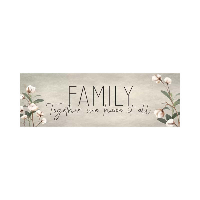 Family Together Cotton by Kimberly Allen - Wrapped Canvas Panoramic Print, 30.48cm H x 91.44cm W x 1.905cm D