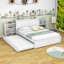 Lit plateforme simple avec tablettes et lit gigogne Deuno-268215329