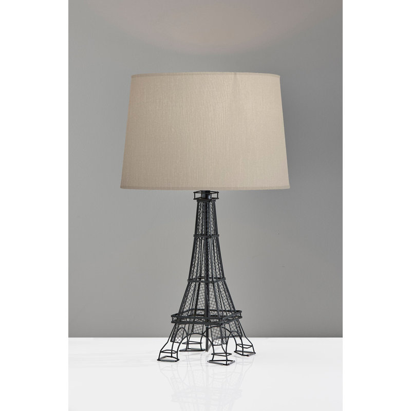 Lampe de table noire 25 po, Naturel, H 25 po x l 14 po x P 14 po