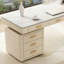 Bureau d'ordinateur gris à trois tiroirs-1755230963