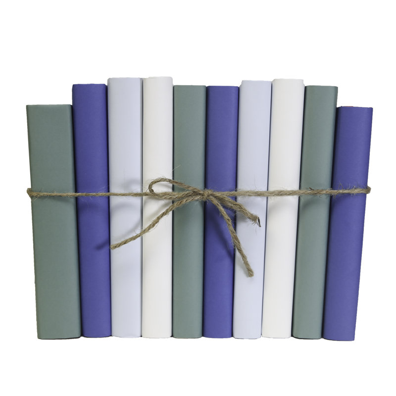 Livres décoratifs - Ensemble de livres sur papier océan - 1 pied de livres bleus
