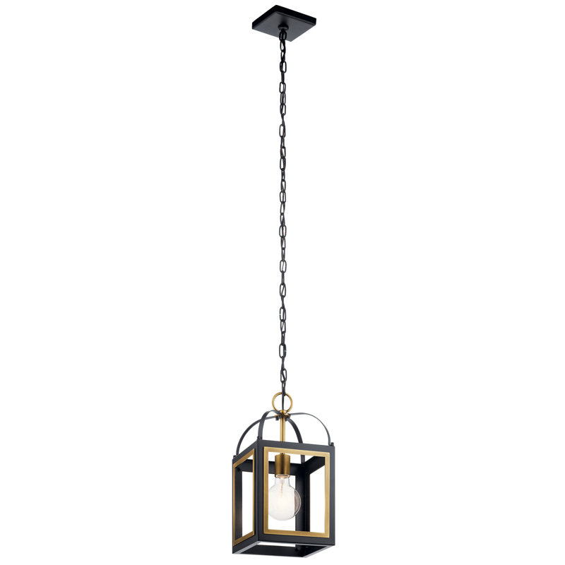 1 - Light Single Pendant, Black/Brushed Nickel