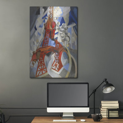 «Lark Manor» «Red Eiffel Tower» par Robert Delaunay, art mural en métal