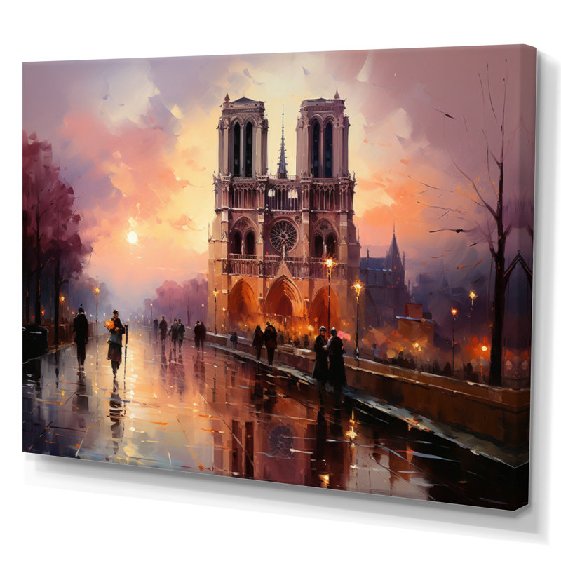 The Normandy Cathedral By Claude V - Spiritual Wall Art Prints, H 24 po x l 32 po x P 1 po, Toile tendue
