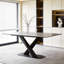 Rectangular Grey Sintered Stone Table, Black Carbon Steel X-Frame Legs, Contemporary Style Fast Dispatch From UK Warehouse – Dispatched Within 2 Days-1237954905