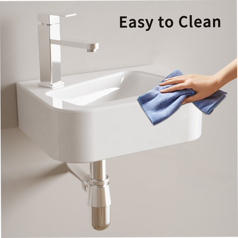 Floating Bathroom Sink, Wall Mounted Sink, Rectangle Vessel Sink For Small Modern Bathroom