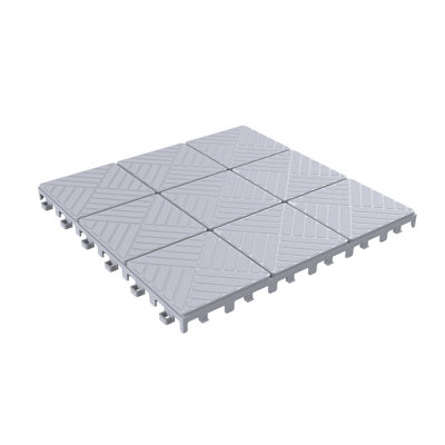 Carreau de terrasse 11,5 "x 11,5" en plastique gris brique