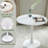 Kaidy 3-Piece Modern Round Dining Set White Pedestal Table With 2 Upholstered Armchairs For Kitchen Dining Room Small Spaces