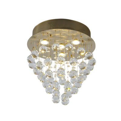 Plafonnier encastré en cristal doré moderne 4 lumières Gennadi