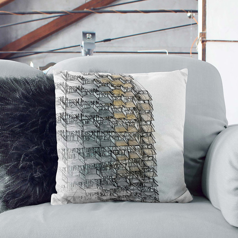 Square Throw Cushion, Stone, 55cm H x 55cm W x 20cm D