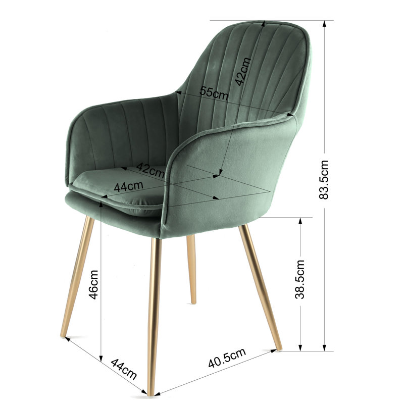 Pugliese Velvet Armchair, Gold, Dark Green