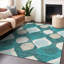 Tapis bleu sarcelle lavable à la machine Premium Lisse-1506380361