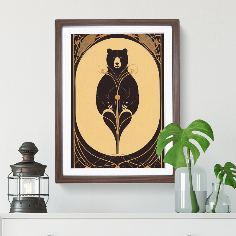 Bear No.1 - Single Picture Frame Print, 64cm H x 46cm W x 2cm D, Walnut Framed