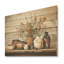 Art floral brun avec motif de poterie rétro - poterie bohème sur bois-1289137538