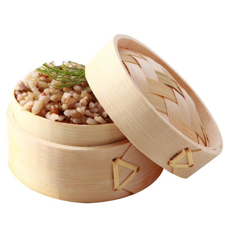 Articles de restaurant - 2 mini-cuiseurs à vapeur en bambou de 100 oz, 100 cuiseurs à vapeur Dim Sum - de qualité supérieure avec couvercle