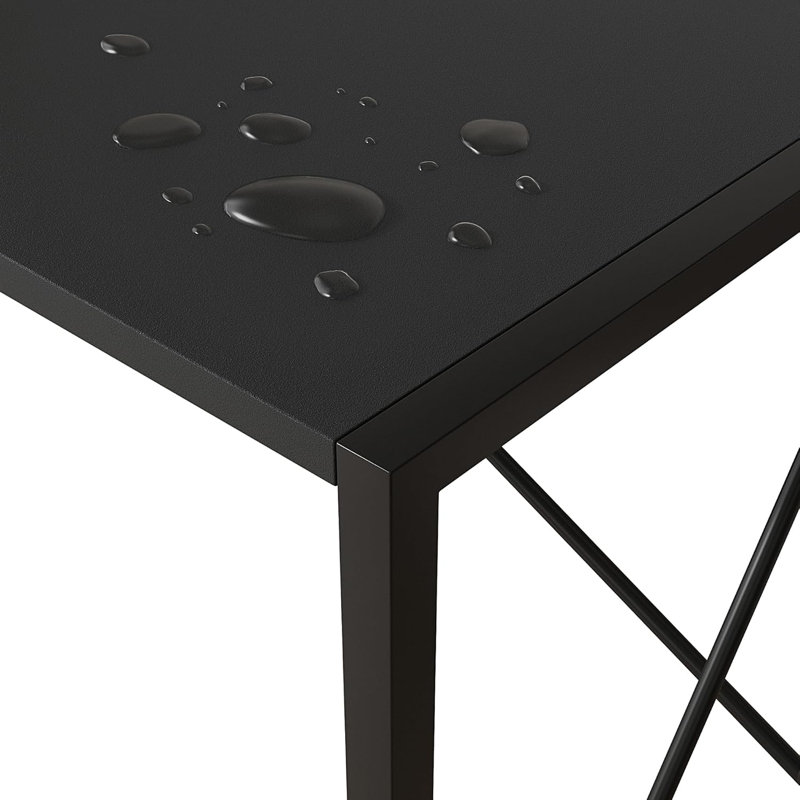 Matys Rectangle Folding Writing Desk, Black, 75 H x 80 W x 40 D cm
