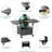 Metal Outdoor Grill Table For Big Egg And Similar Bbqs, Featuring 2 Foldable Panels, Stable Support Large Grills, Ample Storage Box, Simple Assembly, Waterproof Design, Black, 58.41 In Depth Style