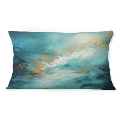 Coussin Turquoise Tranquility II - Abstract Landscape