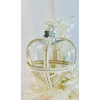 Collection parfaite de cadeaux pour la Saint-Valentin: superbe ornement en forme de cœur de perle et de strass pour la Saint-Valentin