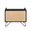 Table de chevet 1 tiroir en chêne noir et brun, avec tablette ouverte pour les pieds en métal de style chambre à coucher de finition chêne