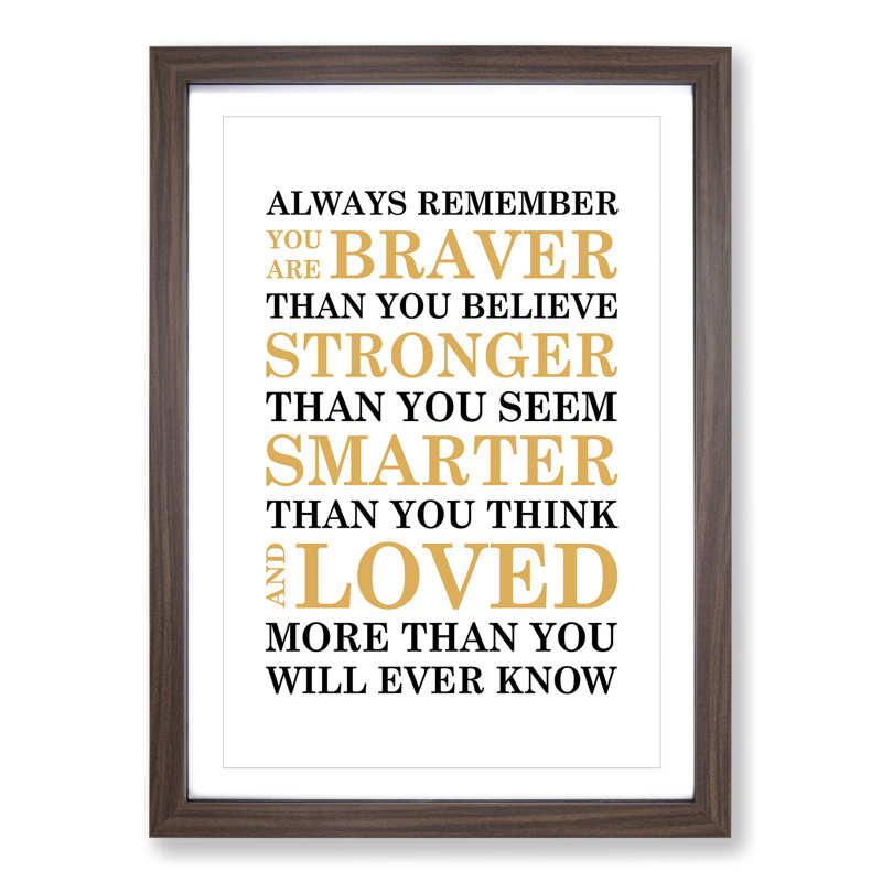Always Remember - Framed Print, Walnut, 90cm H x 65cm W x 2cm D