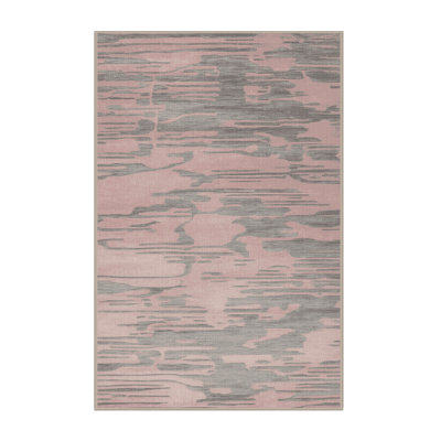 Machine Washable Abstract Beige Area Rug
