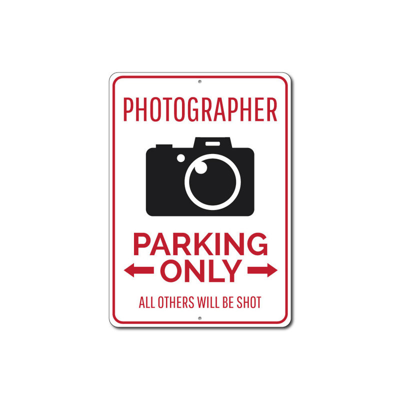 Photographe en aluminium, H 18 po x l 12 po x P 0,06 po