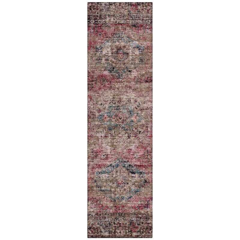Machine Washable Indoor/Outdoor Labon ACN2170 Global Rug, Runner 2'3" x 7'6"