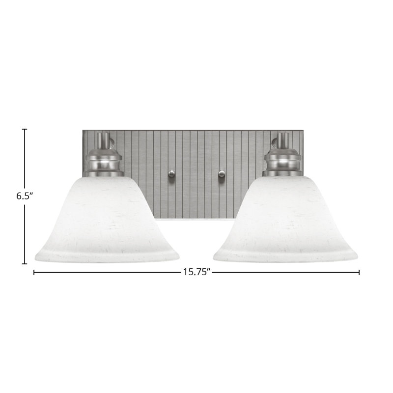 Éclairage pour meuble-lavabo à 2 lumières Jaretsi, Nickel brossé