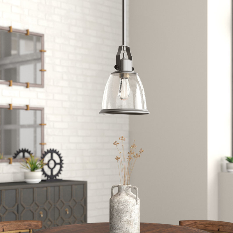 Midhurst 1 - Light Single Pendant, Satin Nickel, 14.125" H x 9.5" W x 9.5" D