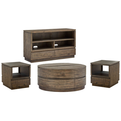 Round Lift Top Cocktail Table With 2 End Table And Console Sofa Table