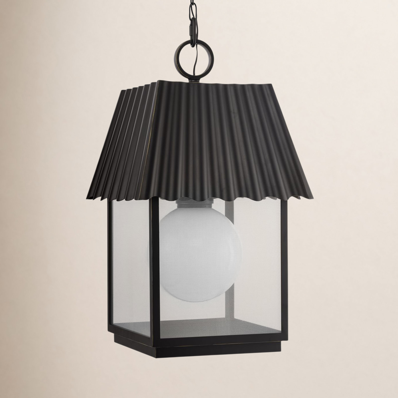 Godin Transparent Outdoor Hanging Lantern, Oil Rubbed Bronze