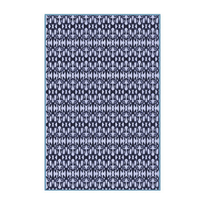 Tapis bleu tissé à la machine