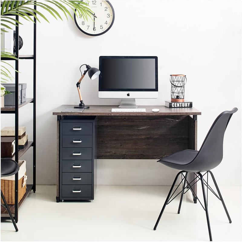  Farmhouse Composite Wood Writing Desk in Rustic Gray Finish