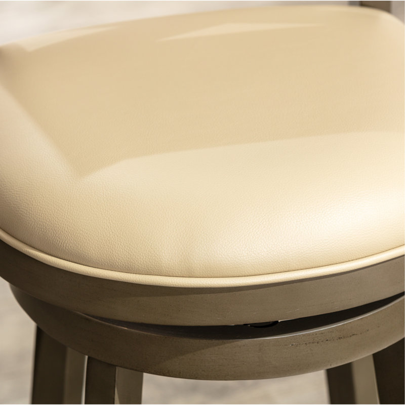 Tabouret pivotant à dossier en X de 24 po de hauteur comptoir, finition gris patiné