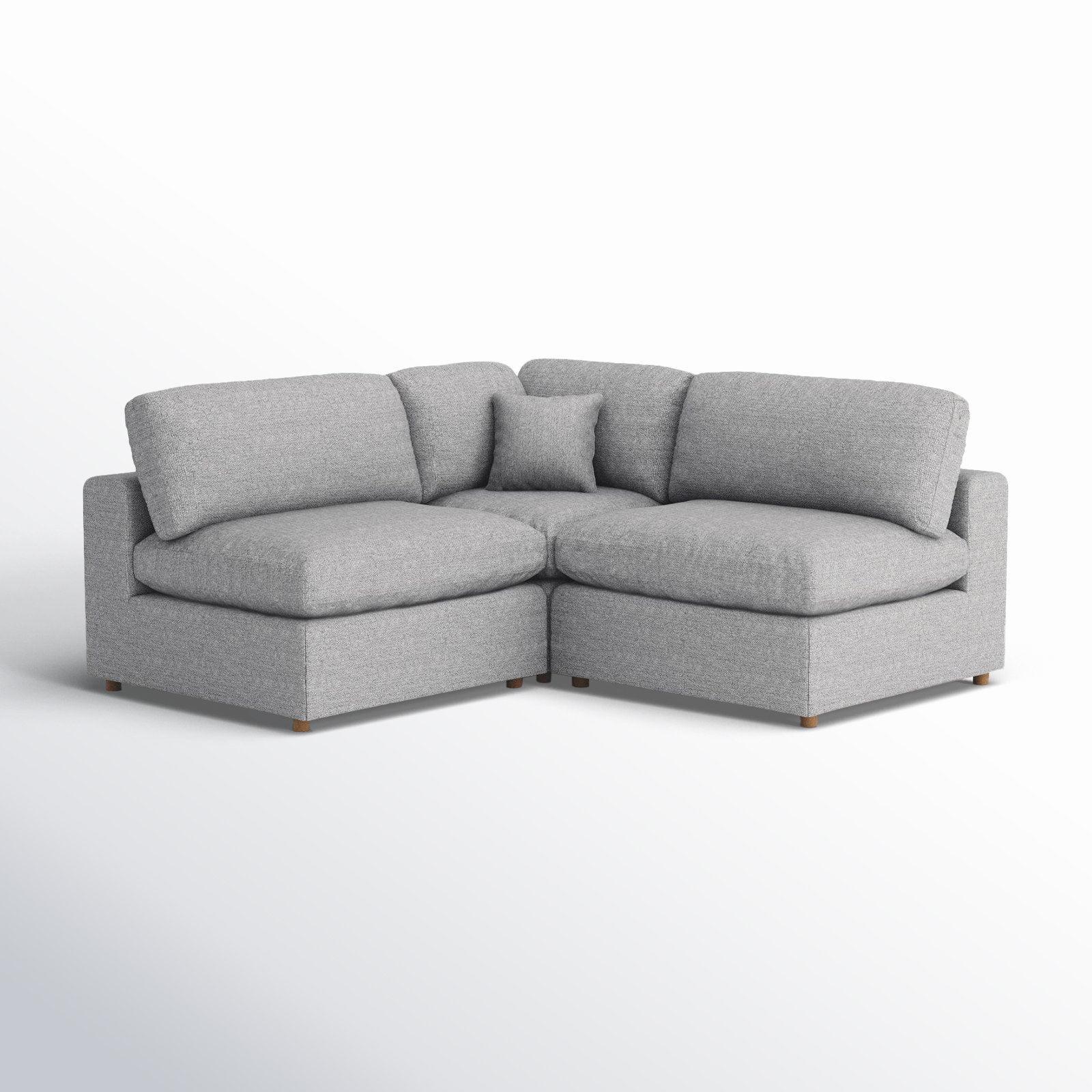 Jossa Upholstered L-Sectional, Gray Linen Blend