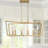 6-Light Gold Kitchen Island Linear Pendant
