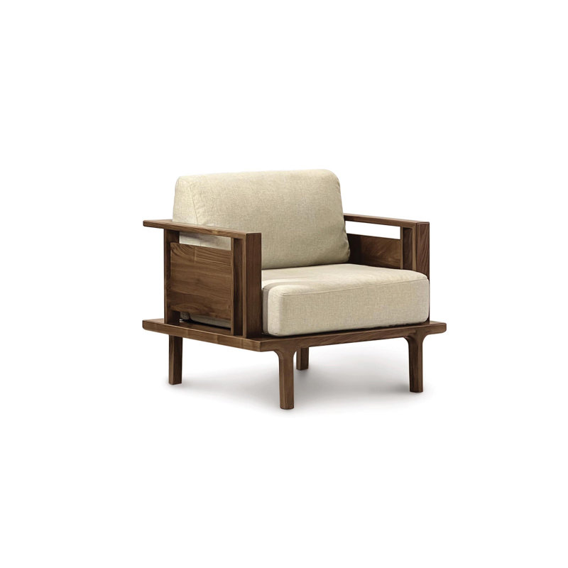 Sierra Armchair, Natural Walnut, Mink Polyester