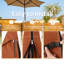 Housse de parasol d'extérieur imperméable pour parasol en porte-à-faux de banane de 12 pi à 14 pi, brun