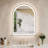 Arched LED Bathroom Mirrors with Anti-Fog, with Frontlit and Backlit Dimmable LED Mirror for Bathroom, 3 Color Temperature Bathroom Mirror, Hanging or Leaning-990708337-990708348
