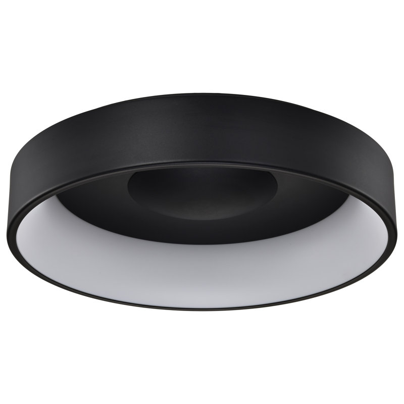 Plafonnier encastré 1 lumière DEL Lucien, Noir, H 6 po x l 6 po x P 23,50 po