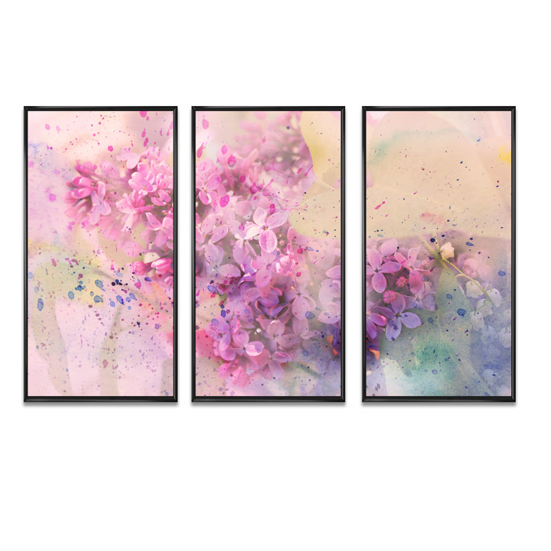 - 3 pièces, reproduction sur toile avec cadre flottant, H 28 po x l 36 po, Noir