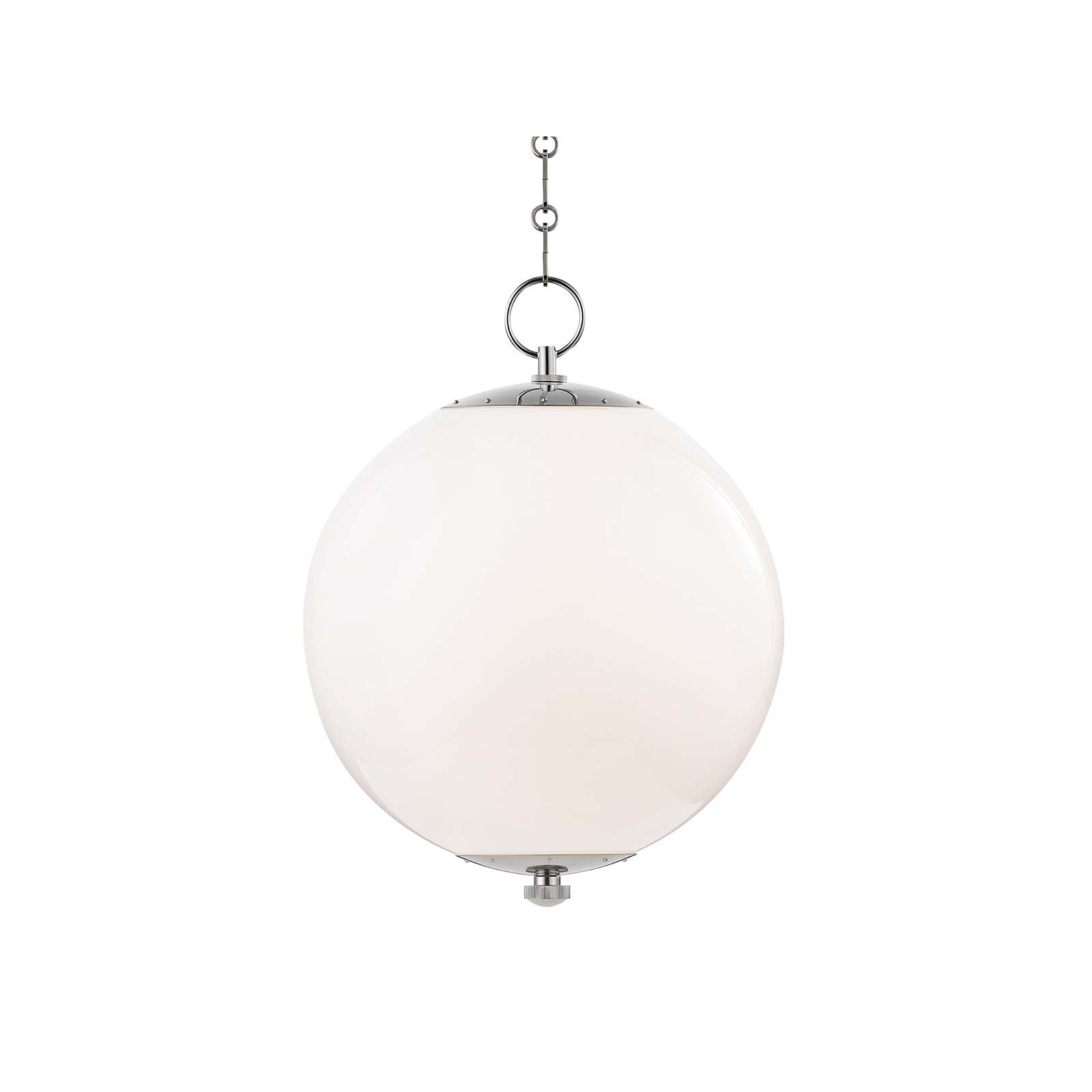 Sphere No.1 Pendant by Mark D. Sikes, Polished Nickel, 20.5" H x 16" W x 16" D