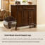 Buffet 46,85 "en bois de frêne massif vintage, armoire de rangement haute, présentoir multi-tiroirs et armoire de rangement