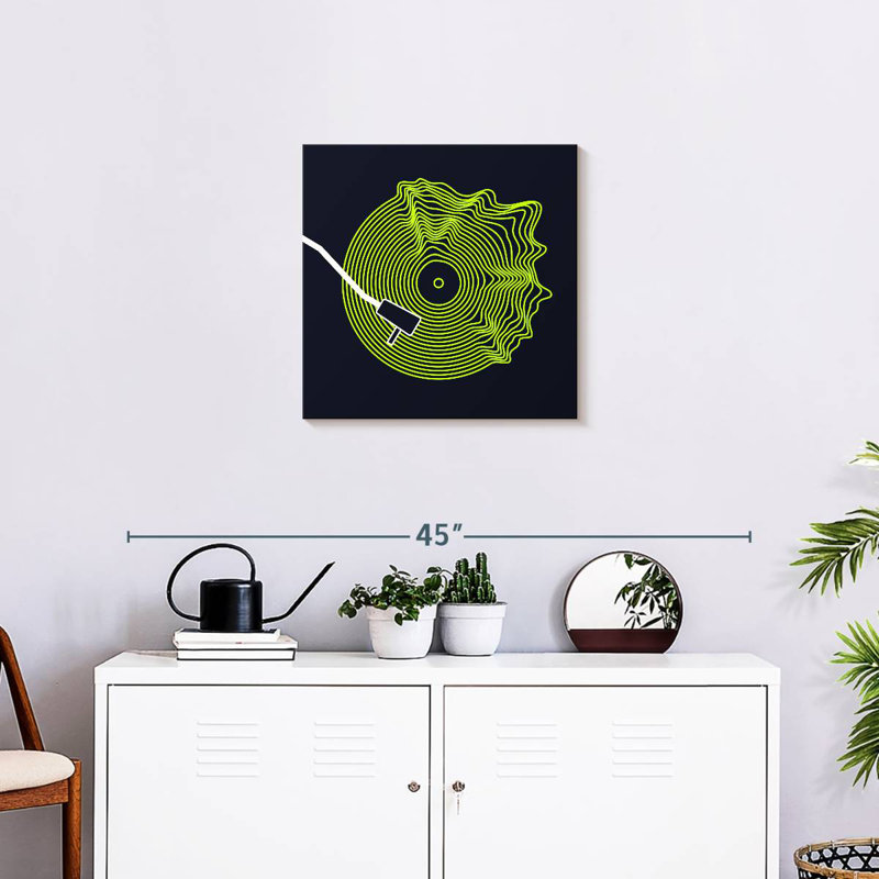 Abarca Neon Vinyl Record, 20" H x 20" W
