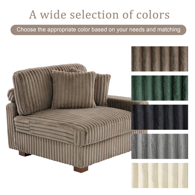Upholstered Side Chair with Footstool, Light Brown