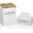 Lint Bin And Dryer Sheet Holder Set For Laundry Room, Farmhouse Wooden Lint Trash Can With Lid And Dryer Sheet Dispenser Box Magnetic For Mounting